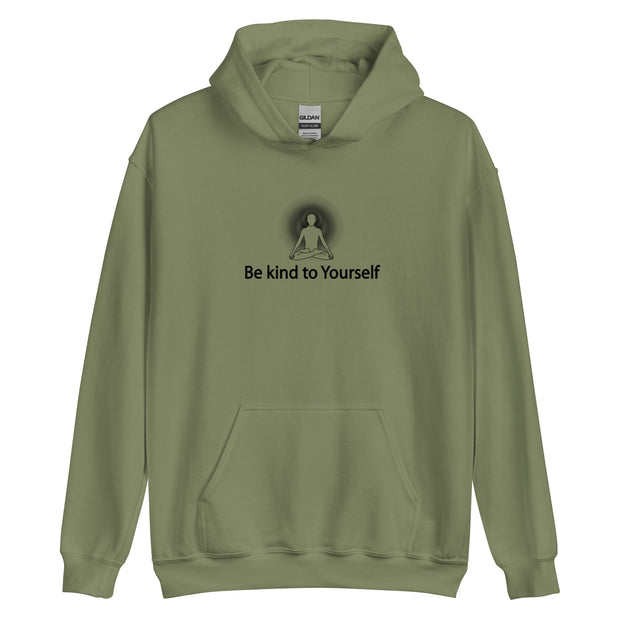 "Be kind to Yourself" Positive Thought Brand Unisex Hoodie (Black Graphic)