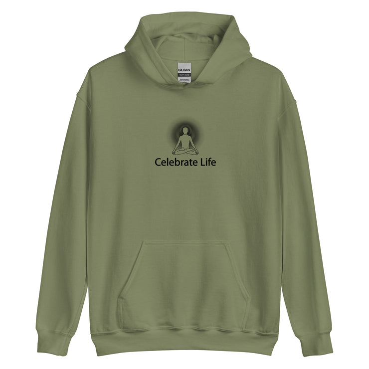 "Celebrate Life" Positive Thought Brand Unisex Hoodie (Black Hoodie)