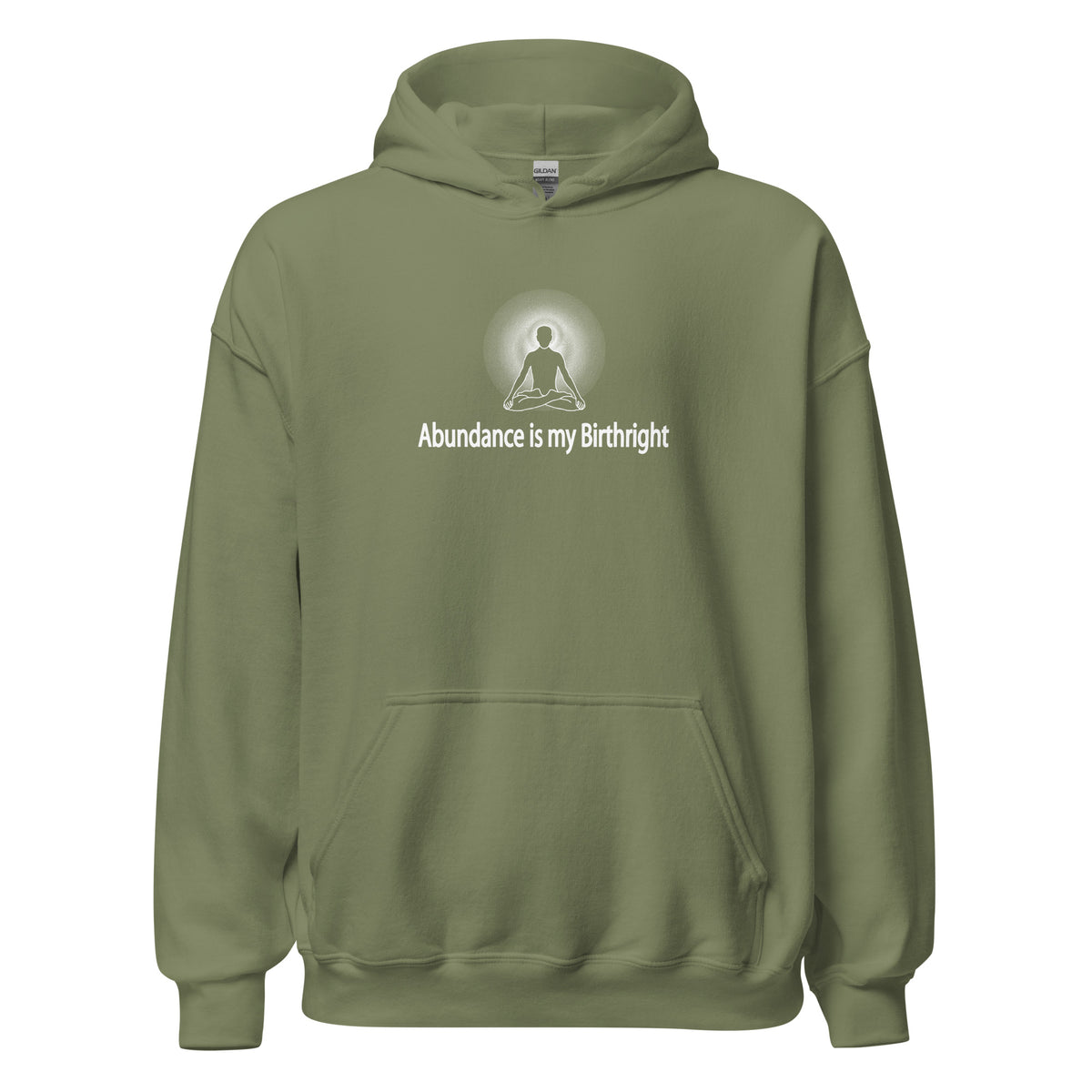 "Abundance is my Birthright" Positive Thought Brand Unisex Hoodie (White Graphic)