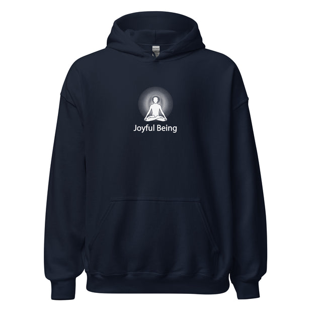 "Joyful Being" Positive Thought Brand Unisex Hoodie (White Graphic)