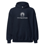 "I am so happy and Grateful" Positive Thought Brand Unisex Hoodie (White Lettering)
