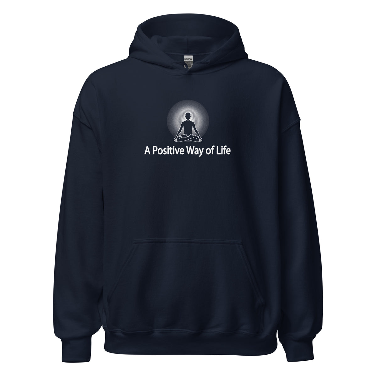 "A Positive Way of Life" Positive Thought Brand Unisex Hoodie (White Graphic)