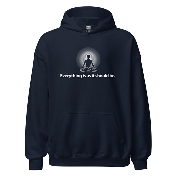 "Everything is as it should be." Positive Thought Brand Unisex Hoodie (White Graphic)