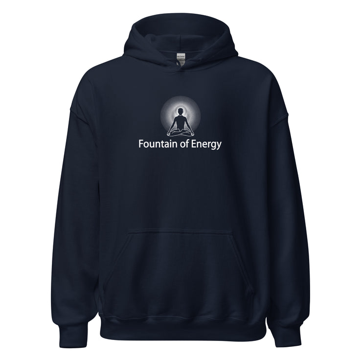 "Fountain of Energy" Positive Thought Brand Unisex Hoodie (White Graphic)