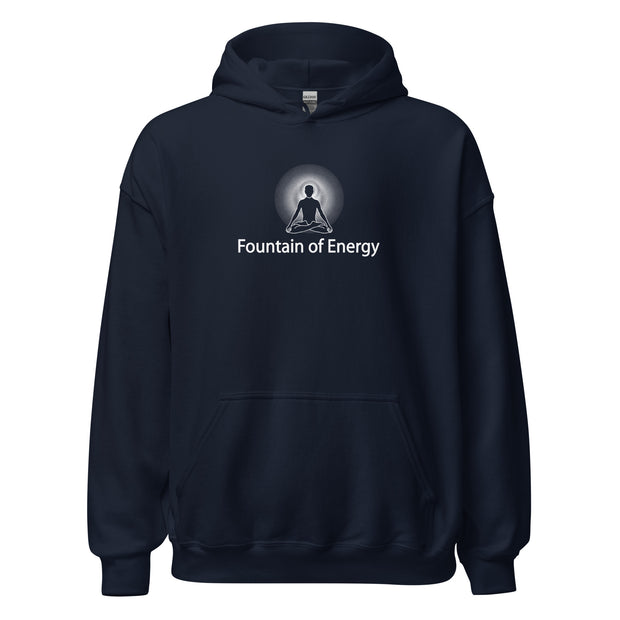 "Fountain of Energy" Positive Thought Brand Unisex Hoodie (White Graphic)