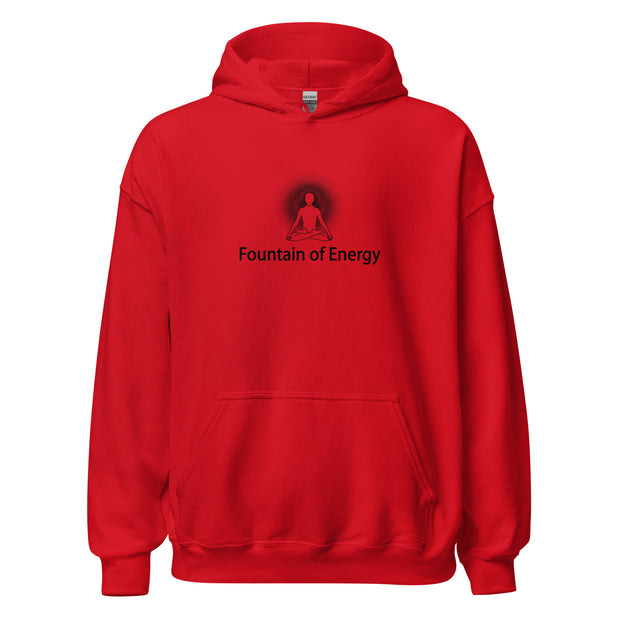 "Fountain of Energy" Positive Thought Brand Unisex Hoodie (Black Graphic)