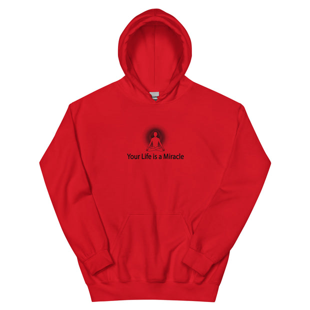 "Your Life is a Miracle" Positive Thought Brand Unisex Hoodie (Black Graphic)
