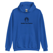 "Awaken Your Essence" Positive Thought Brand Unisex Hoodie (Black Lettering)