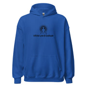 "Infinite Love & Gratitude" Positive Thought Brand Unisex Hoodie (Black Graphic)