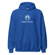 "Belief is the Key" Positive Thought Brand Unisex Hoodie (White Graphic)