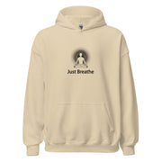 "Just Breathe" Positive Thought Brand Unisex Hoodie (Black Graphic)