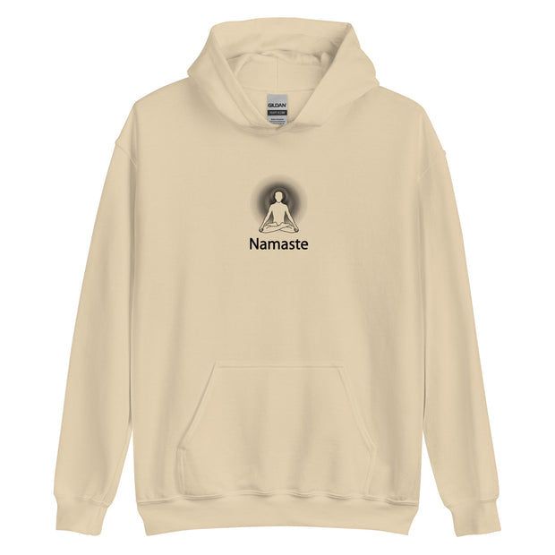 "Namaste" Positive Thought Brand Unisex Hoodie (Black Graphic)