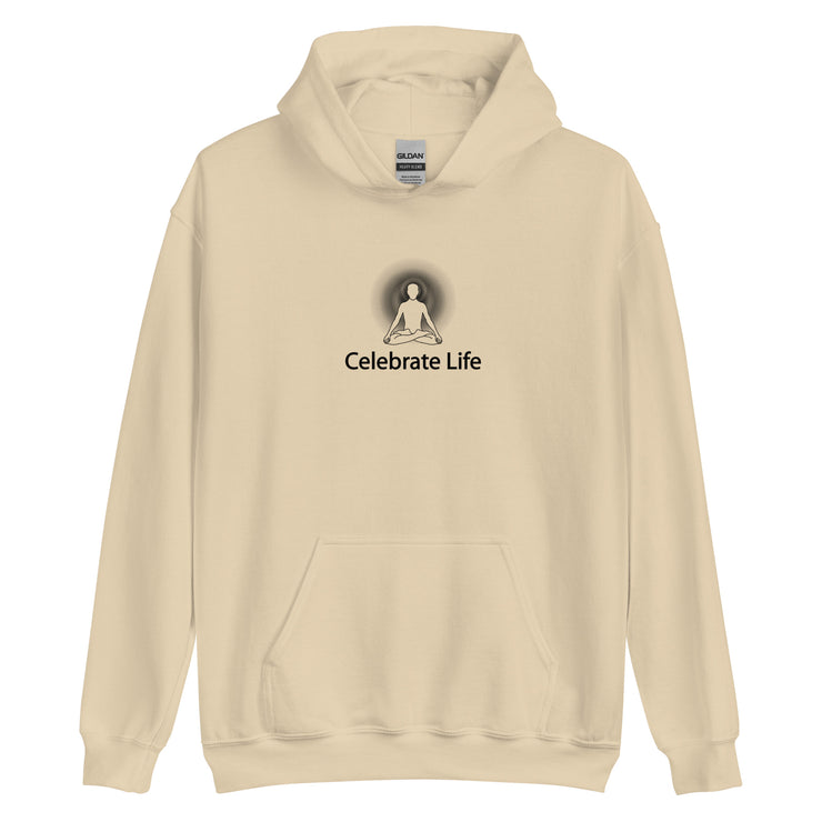 "Celebrate Life" Positive Thought Brand Unisex Hoodie (Black Hoodie)