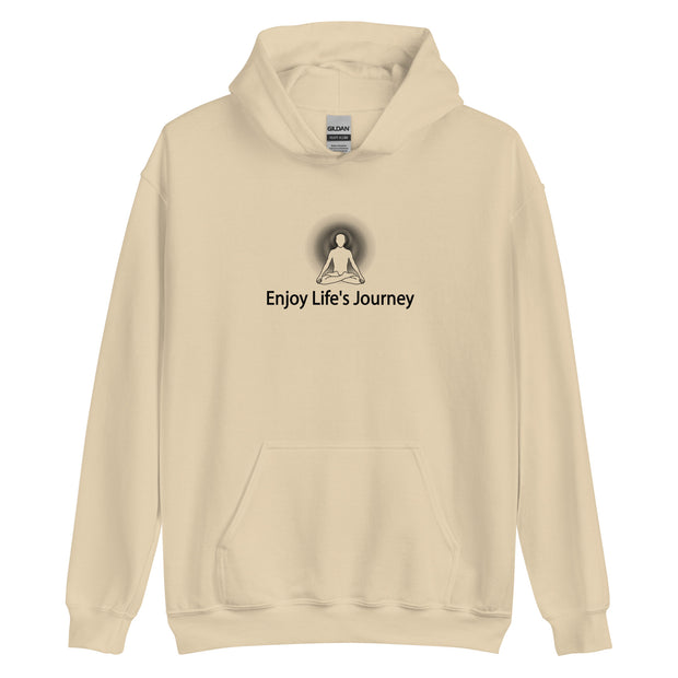 "Enjoy Life's Journey" Positive Thought Brand Unisex Hoodie (Black Graphic)