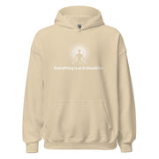 "Everything is as it should be." Positive Thought Brand Unisex Hoodie (White Graphic)