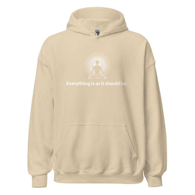 "Everything is as it should be." Positive Thought Brand Unisex Hoodie (White Graphic)