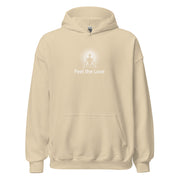 "Feel the Love" Positive Thought Brand Unisex Hoodie (White Graphic)