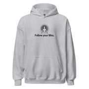"Follow Your Bliss" Positive Thought Brand Unisex Hoodie (Black Graphic)