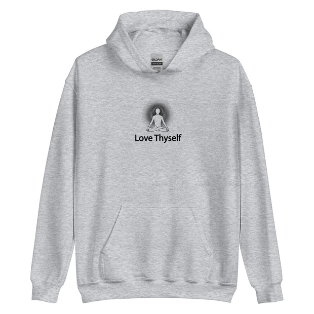"Love Thyself" Positive Thought Brand Unisex Hoodie (Black Graphic)