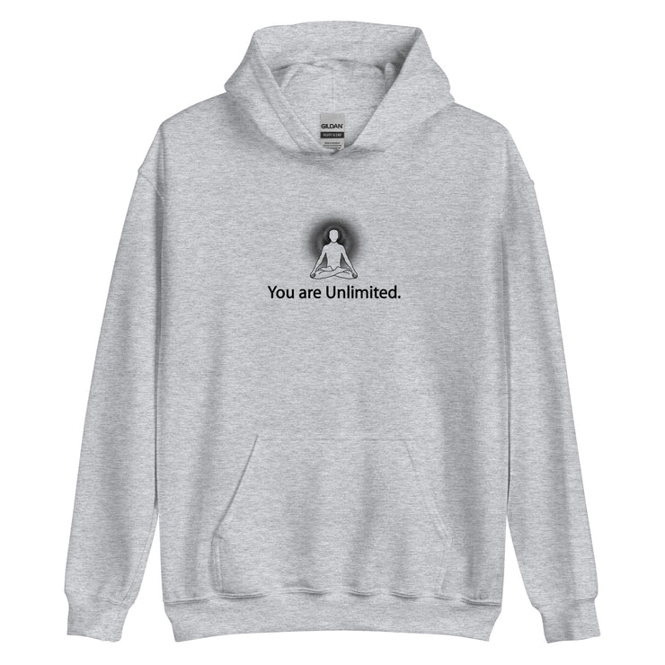 "You Are Unlimited" Positive Thought Brand Unisex Hoodie (Black Graphic)