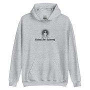 "Enjoy Life's Journey" Positive Thought Brand Unisex Hoodie (Black Graphic)