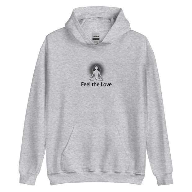 "Feel the Love" Positive Thought Brand Unisex Hoodie (Black Graphic)