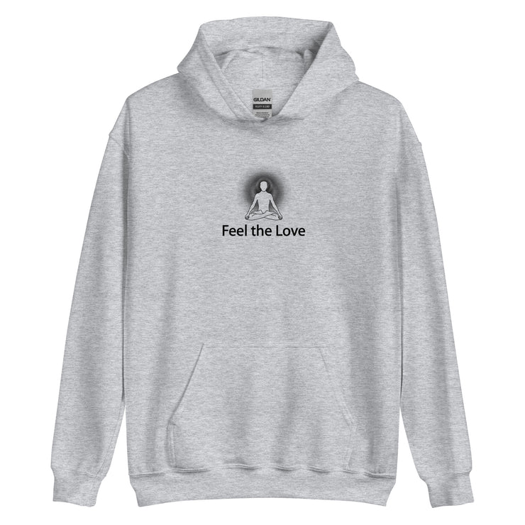 "Feel the Love" Positive Thought Brand Unisex Hoodie (Black Graphic)