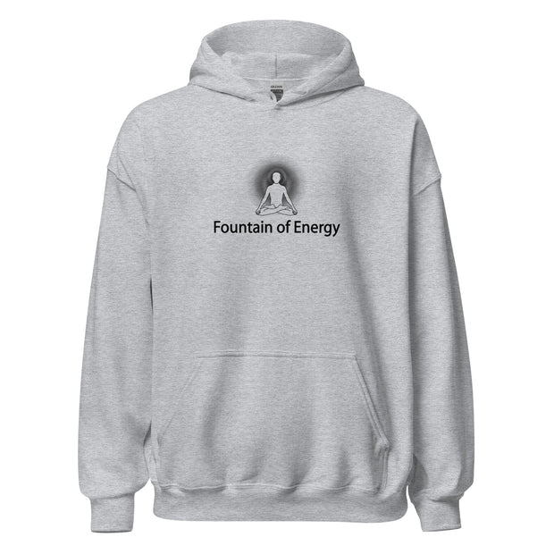 "Fountain of Energy" Positive Thought Brand Unisex Hoodie (Black Graphic)