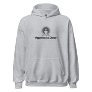 "Happiness is a Choice" Positive Thought Brand Unisex Hoodie (Black Graphic)
