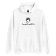 "Abundance is my Birthright" Positive Thought Brand Unisex Hoodie (Black Lettering)