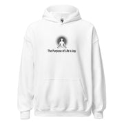 "The Purpose of Life is Joy" Positive Thought Brand Unisex Hoodie Black Graphic