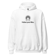 "Follow Your Bliss" Positive Thought Brand Unisex Hoodie (Black Graphic)