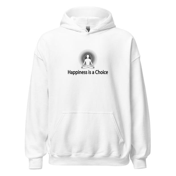 "Happiness is a Choice" Positive Thought Brand Unisex Hoodie (Black Graphic)