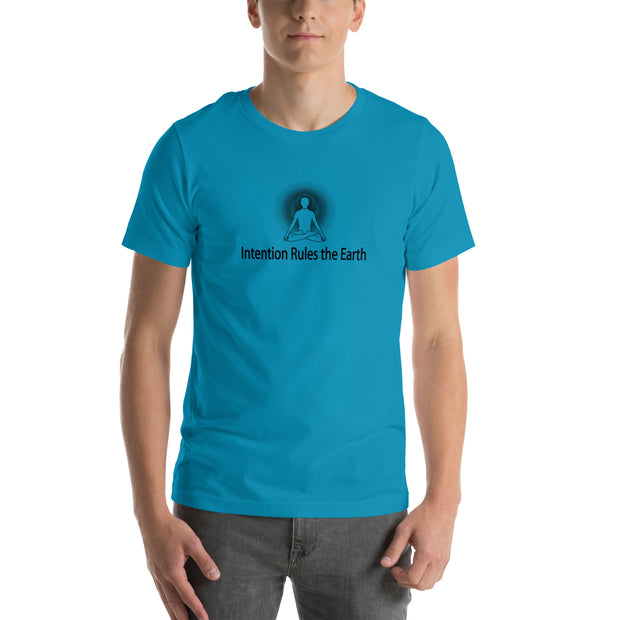 "Intention Rules the Earth" Positive Thought Brand Unisex T-Shirt (Black Graphic)