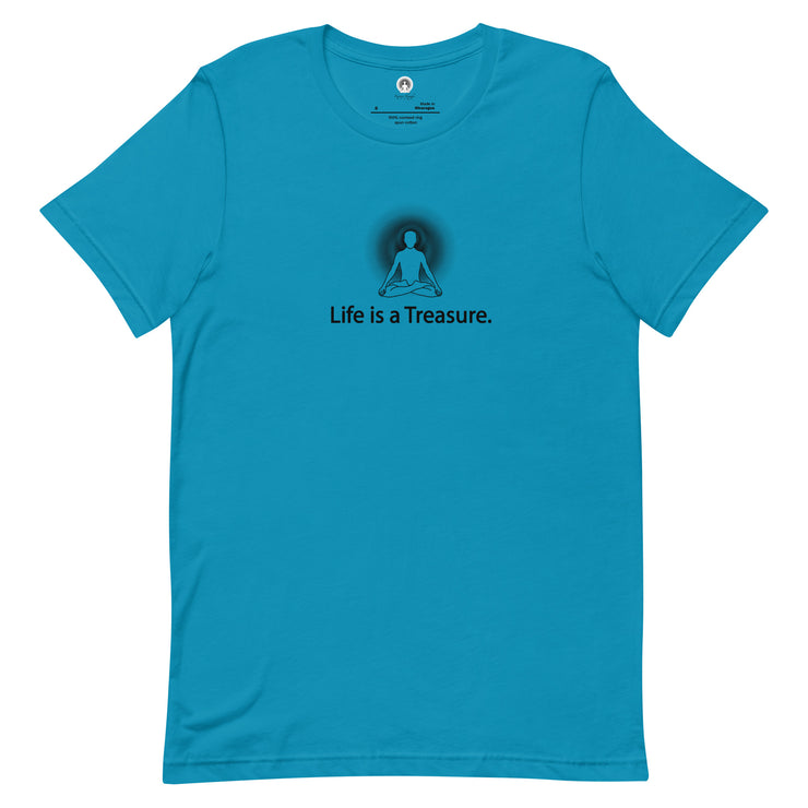 "Life is a Treasure" Positive Thought Brand Unisex T-Shirt (Black Graphic)