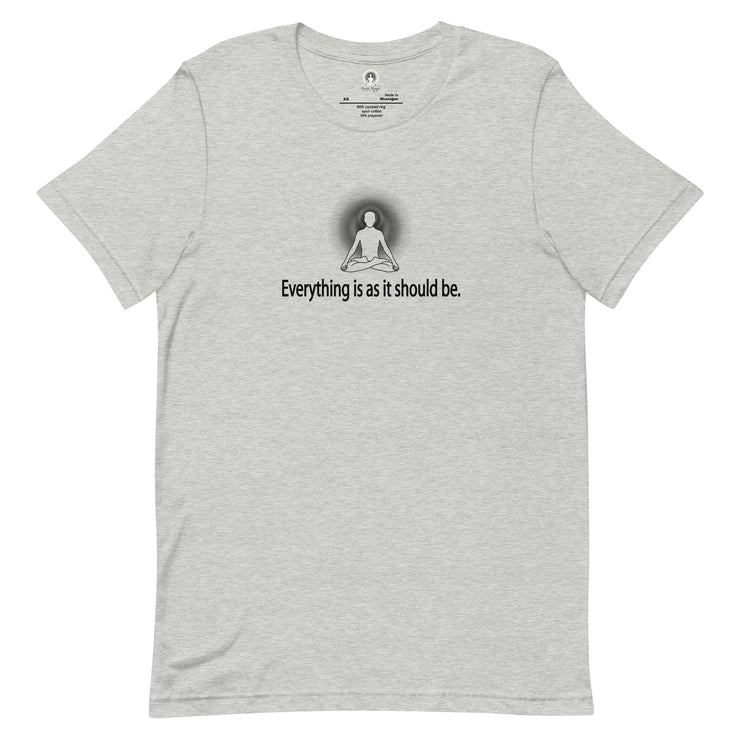 "Everything is as it should be" Positive Thought Brand Unisex T-Shirt (Black Graphic)
