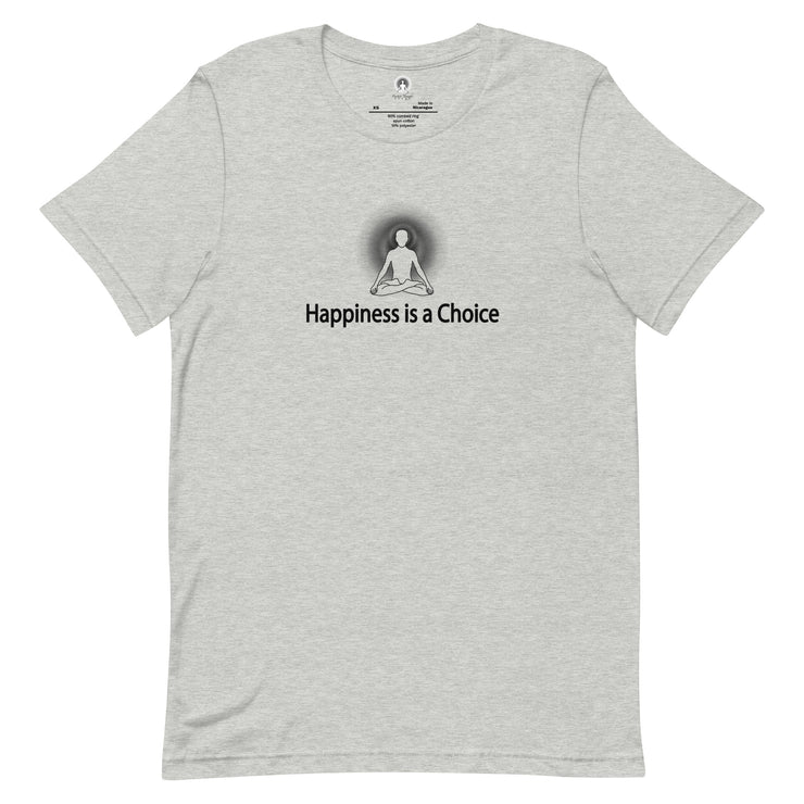 "Happiness is a Choice" Positive Thought Brand Unisex T-Shirt (Black Graphic)