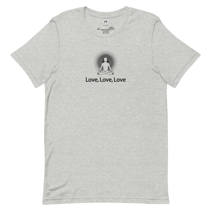"Love Love Love" Positive Thought Brand Unisex T-Shirt (Black Graphic)