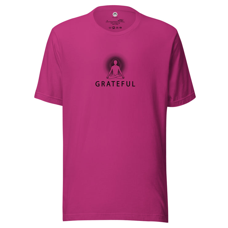 "GRATEFUL" Positive Thought Brand Unisex T-Shirt (Black Graphic)
