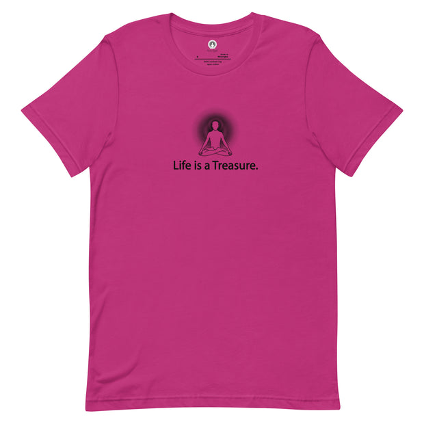 "Life is a Treasure" Positive Thought Brand Unisex T-Shirt (Black Graphic)
