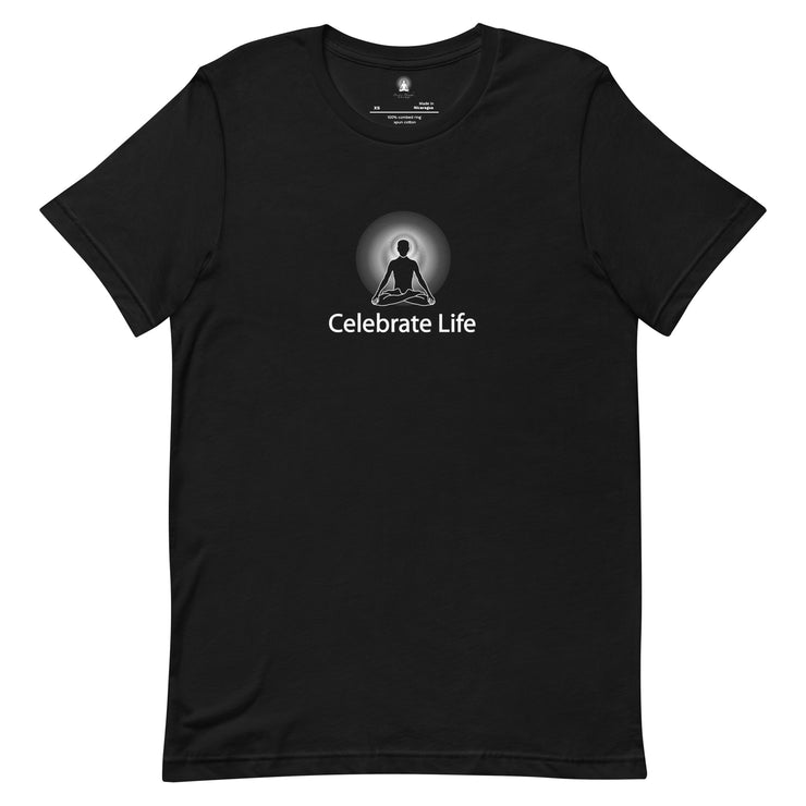 "Celebrate Life" Positive Thought Brand Unisex T-Shirt (White Graphic)