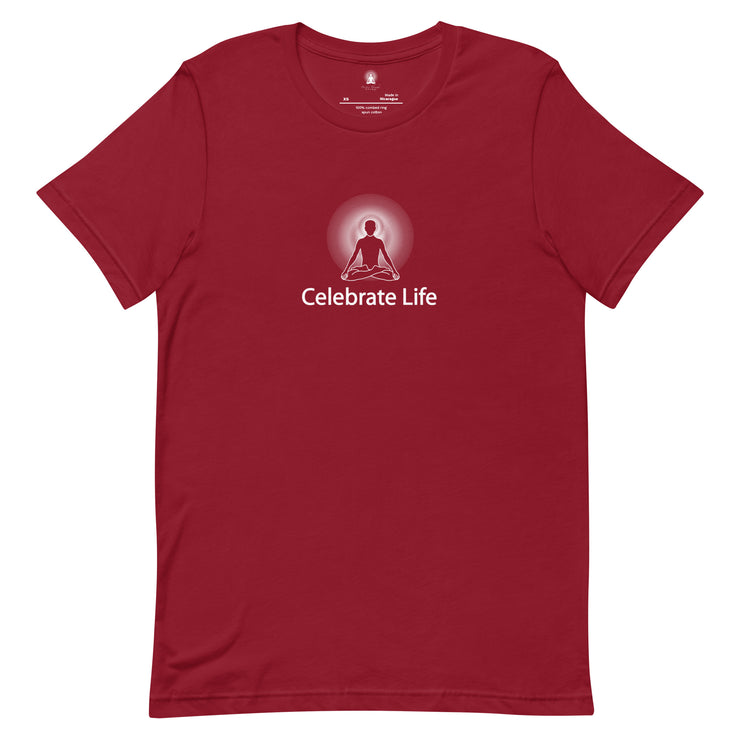 "Celebrate Life" Positive Thought Brand Unisex T-Shirt (White Graphic)