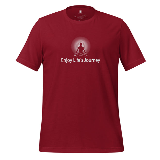"Enjoy Life's Journey" Positive Thought Brand Unisex T-Shirt (White Graphic)