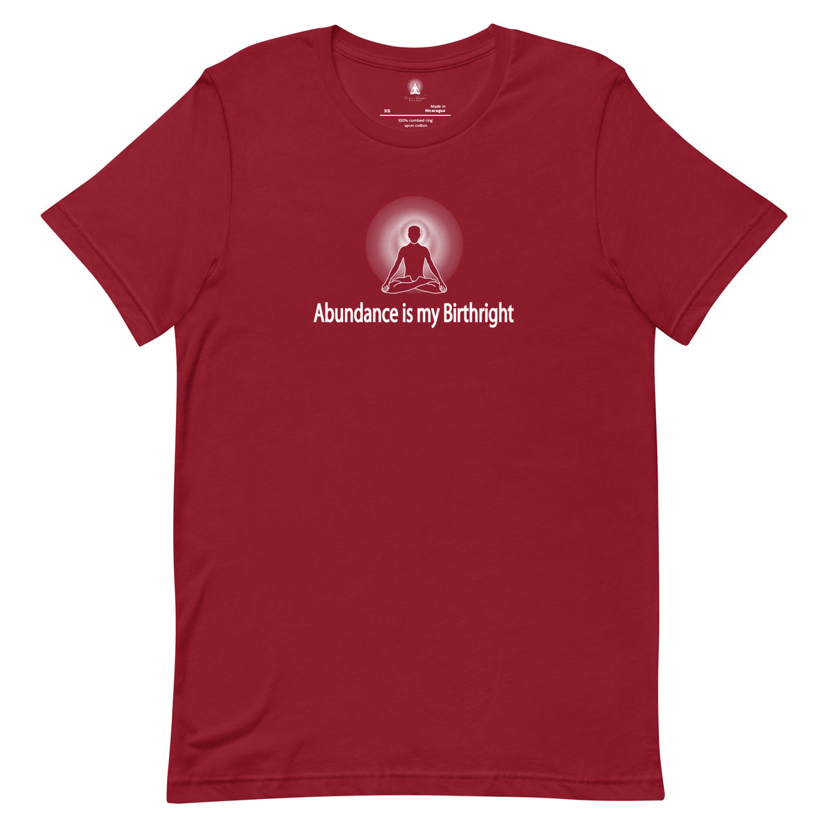 "Abundance is my Birthright" Positive Thought Brand Unisex T-Shirt (White Graphic)