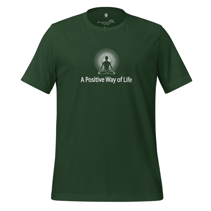 "A Positive Way of Life" Positive Thought Brand Unisex T-Shirt (White Graphic)