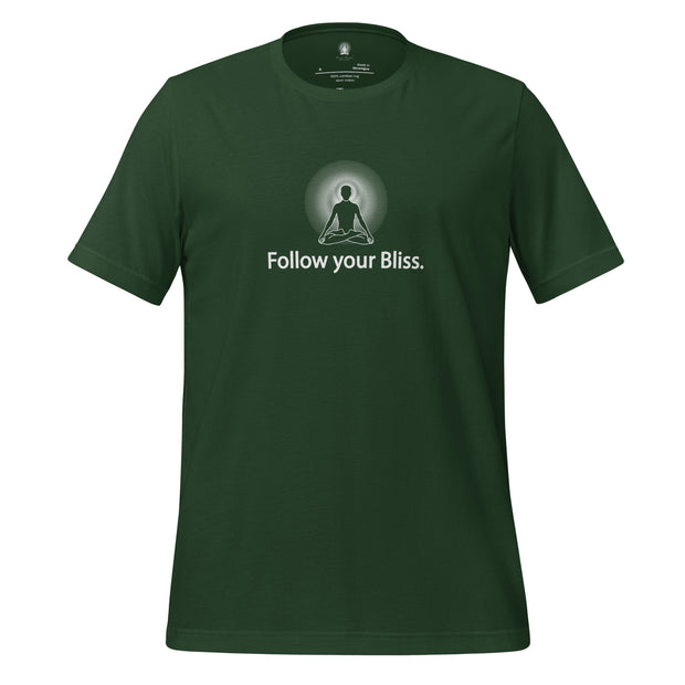 "Follow Your Bliss" Positive Thought Brand Unisex T-Shirt (White Graphic)