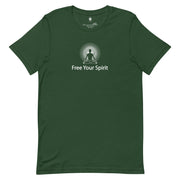 "Free Your Spirit" Positive Thought Brand Unisex T-Shirt (White Graphic))