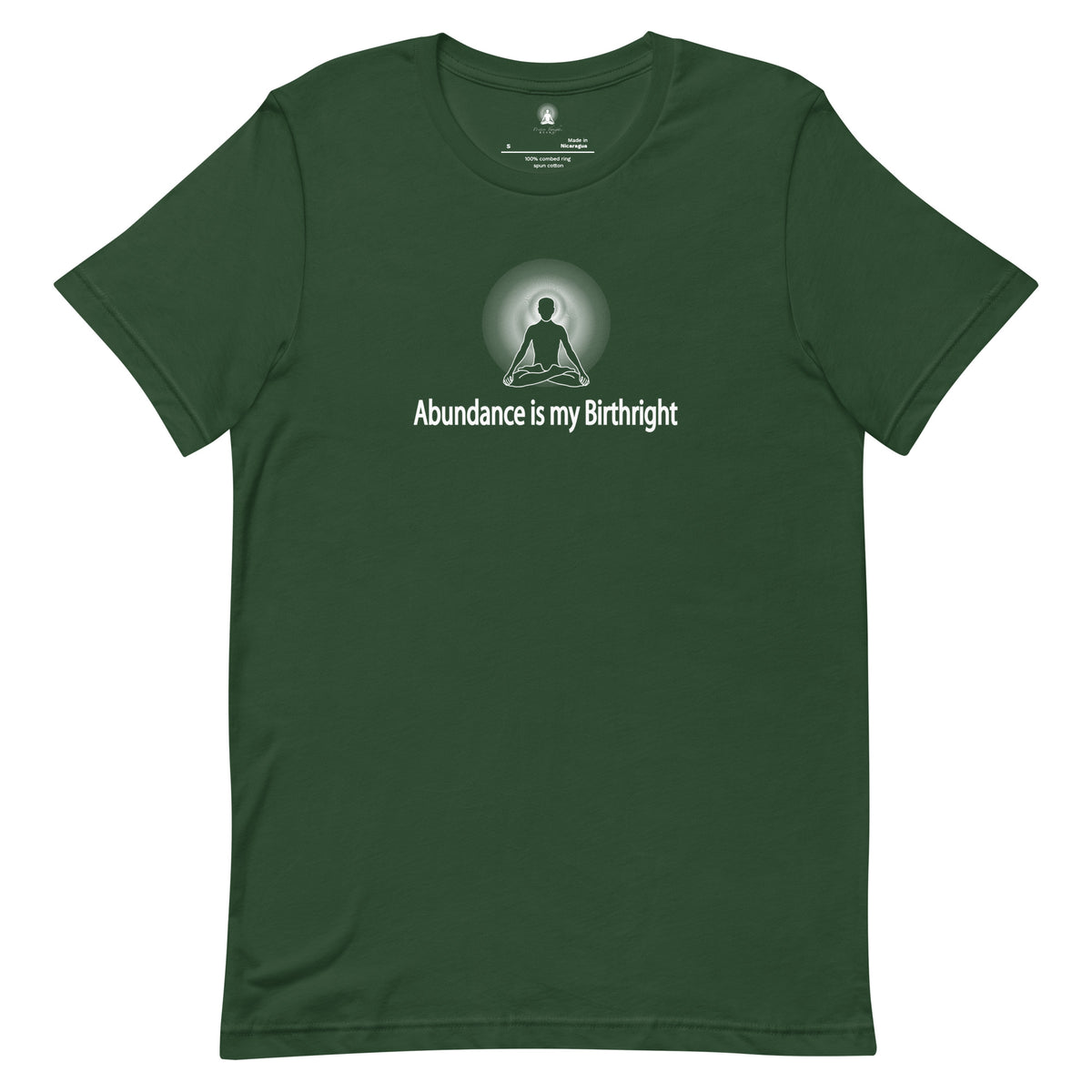 "Abundance is my Birthright" Positive Thought Brand Unisex T-Shirt (White Graphic)