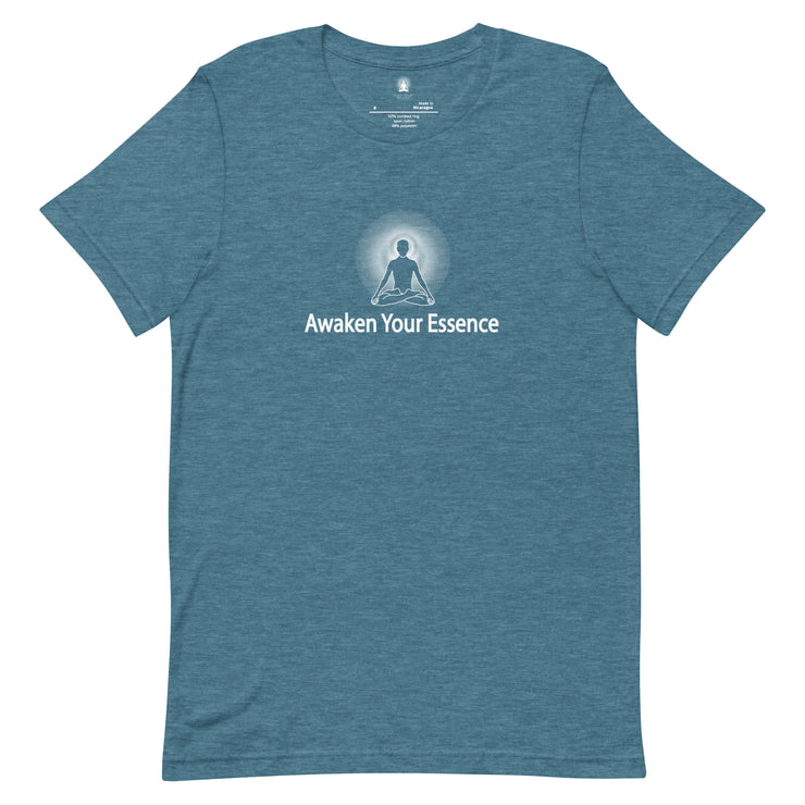 "Awaken Your Essence" Positive Thought Brand Unisex T-Shirt (White Logo)