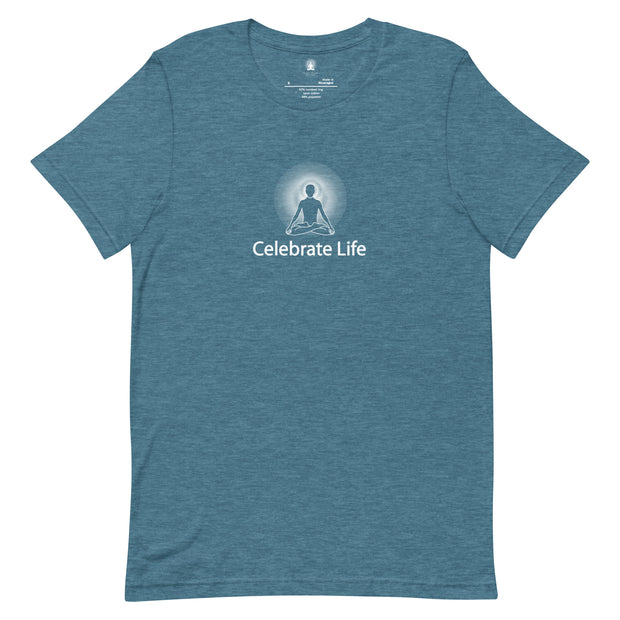 "Celebrate Life" Positive Thought Brand Unisex T-Shirt (White Graphic)